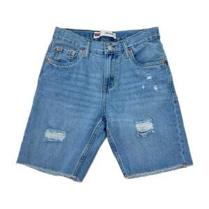 Levi's Boys Shorts 12 Regular 511 Denim Blue Jean Medium Wash Adjustable Waist